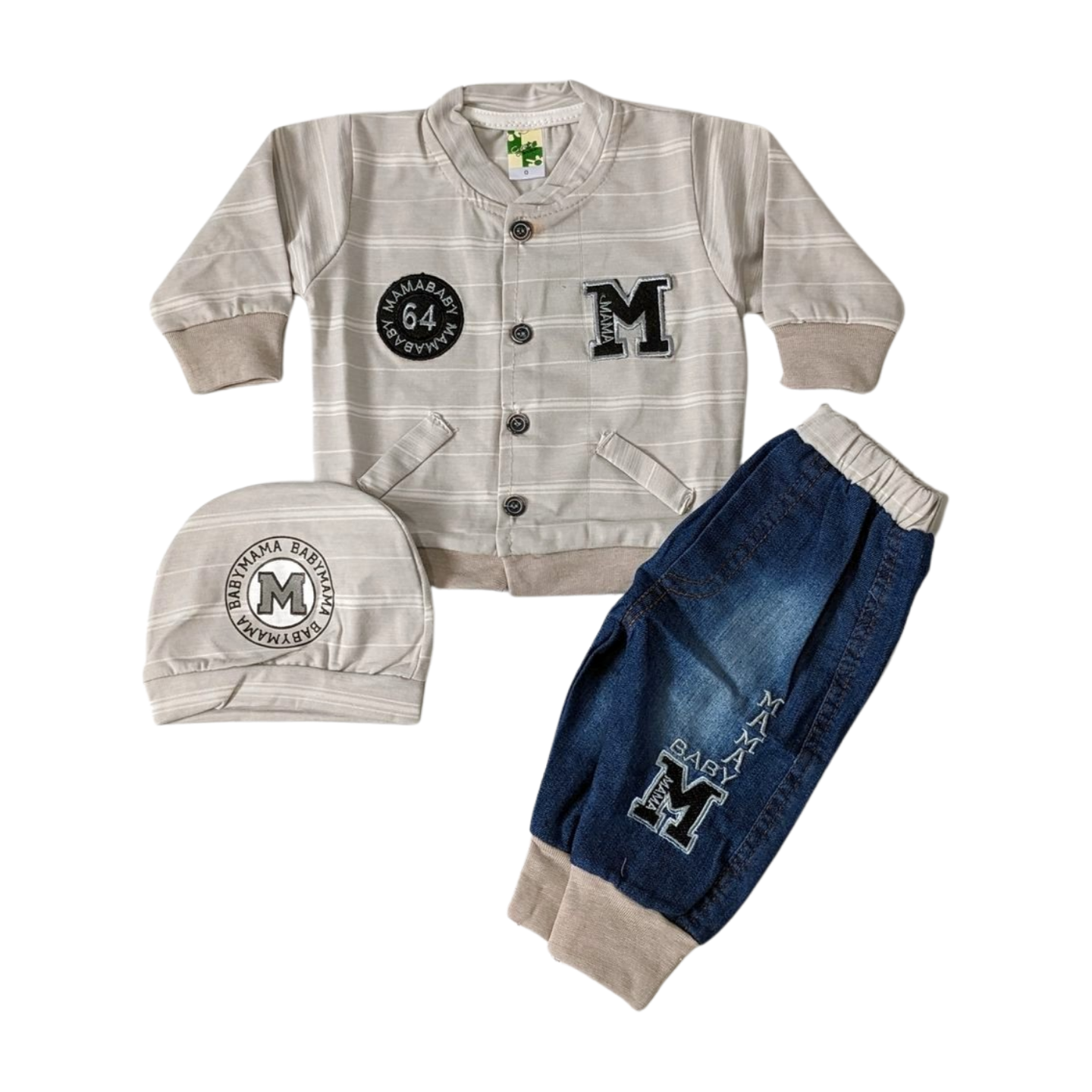 Baby Boy Bomber Jacket & Denim Overalls Set