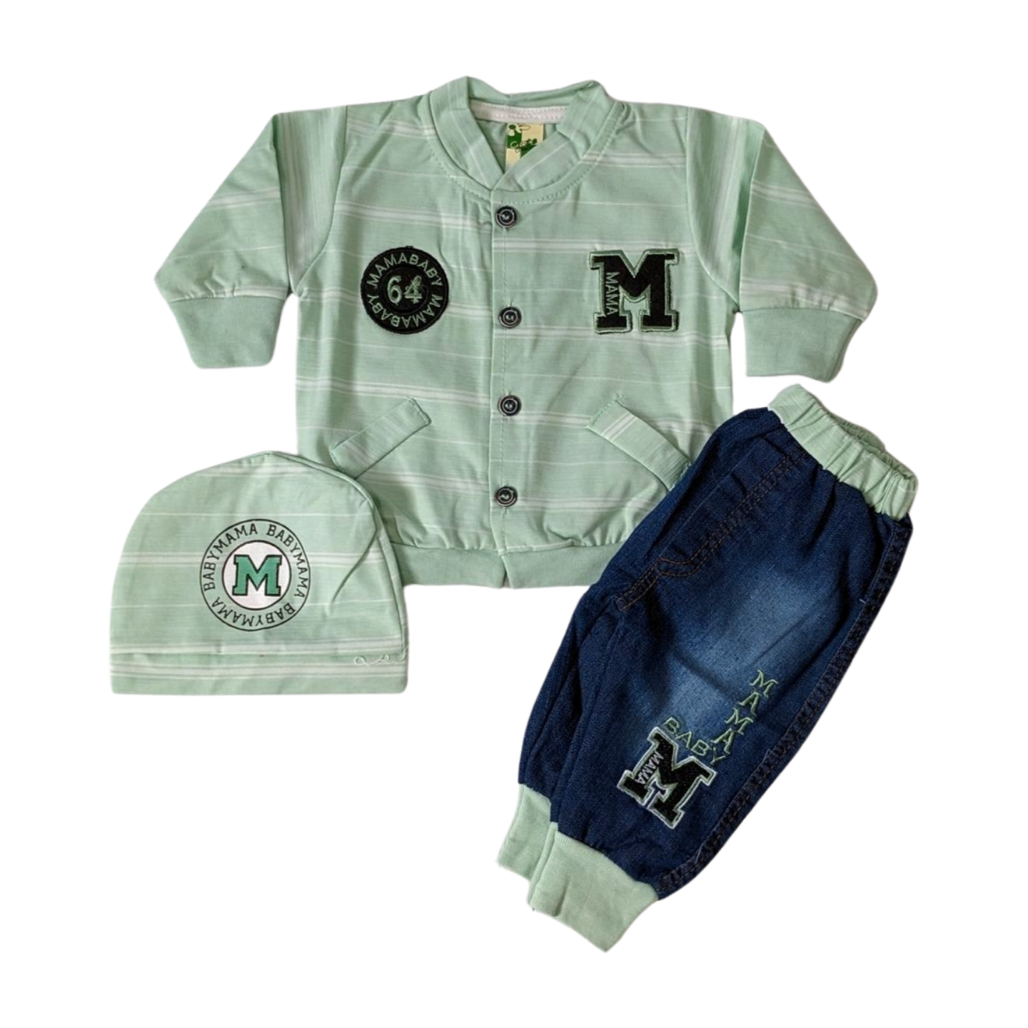 Baby Boy Bomber Jacket & Denim Overalls Set