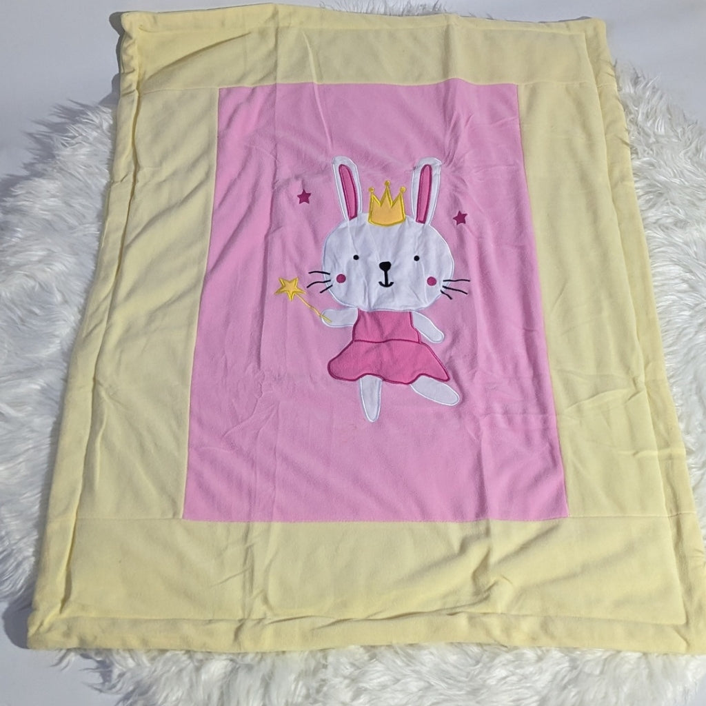 AB-1595 Baby Winter Blanket – Pink Velvet & Embroidered