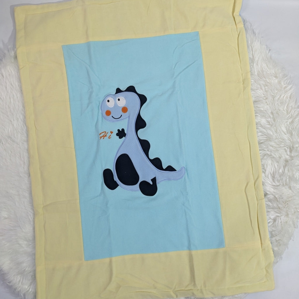AB-1595 Baby Winter Blanket – SkyBlue Velvet & Embroidered