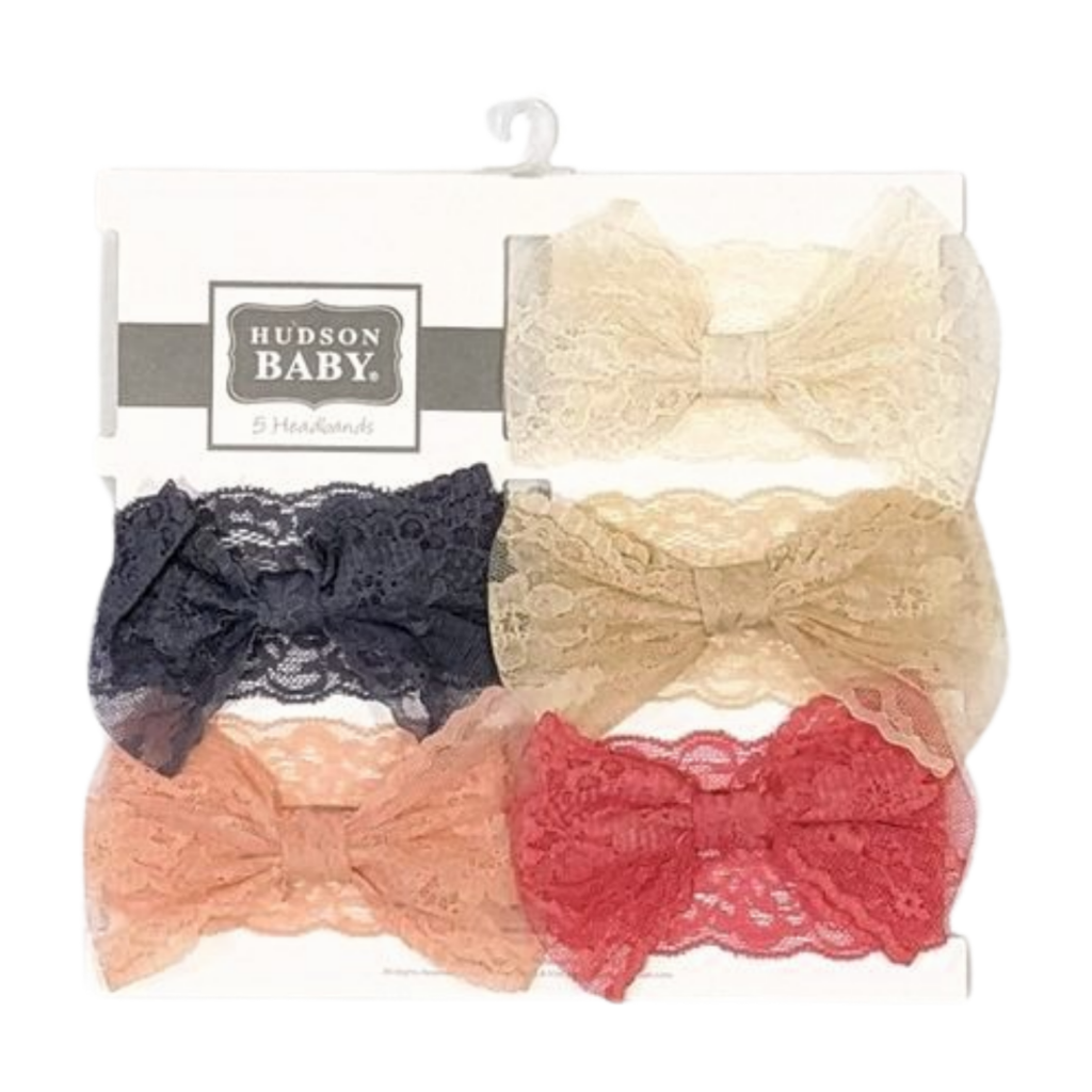 Hudson Baby 5-Piece Lace Headband Set