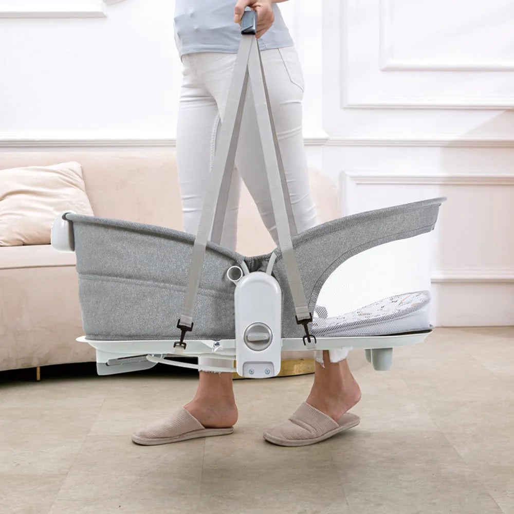 Mastela 6-in-1 Adjustable Bedside Crib - Music & Rocking Function