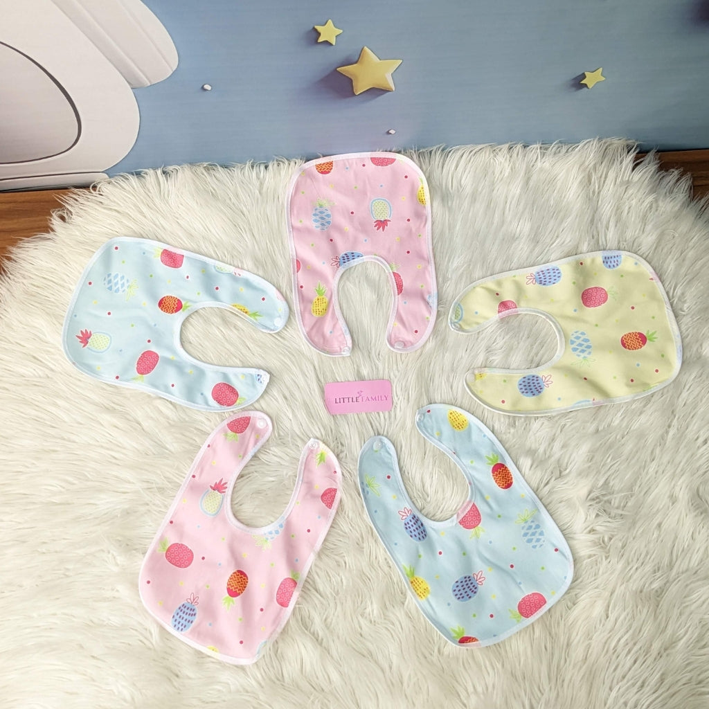 Pack of 5 Premium Baby Feeding Cotton Bibs