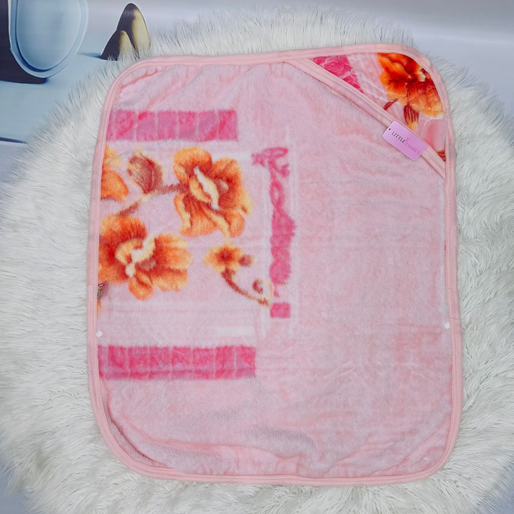 Premium Hooded Baby Blanket & Swaddle Wrap – Soft Pink