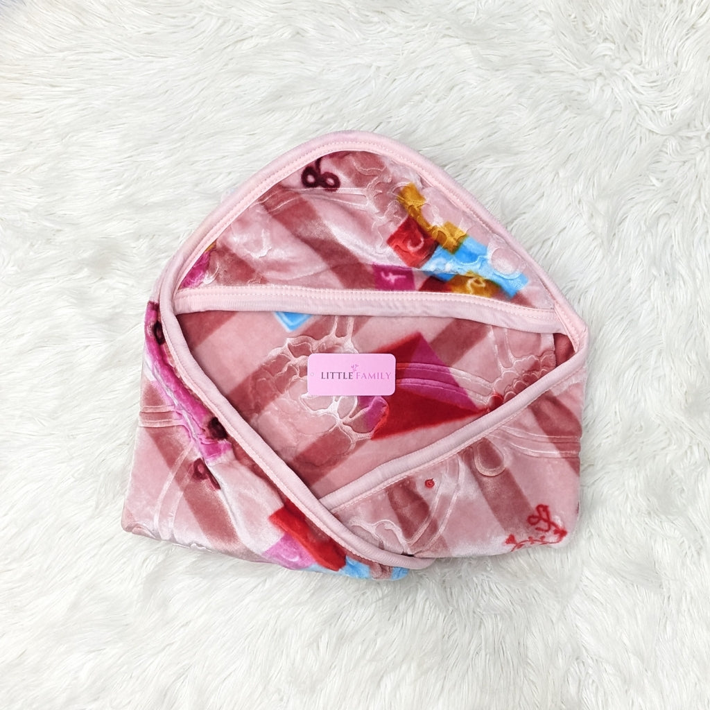 Premium Hooded Baby Blanket & Swaddle Wrap – Dusty Pink