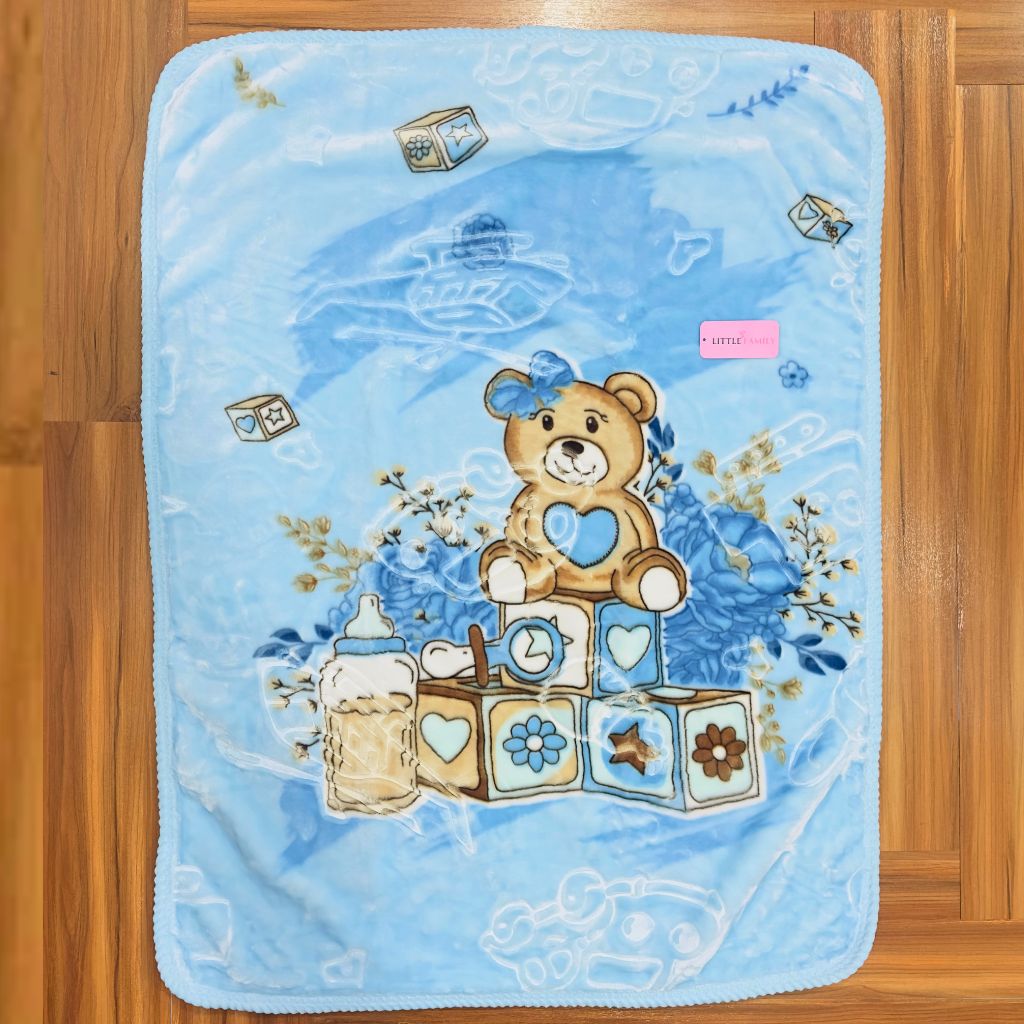 Premium Baby Blanket | "Teddy Bear" Edition – Sky Blue