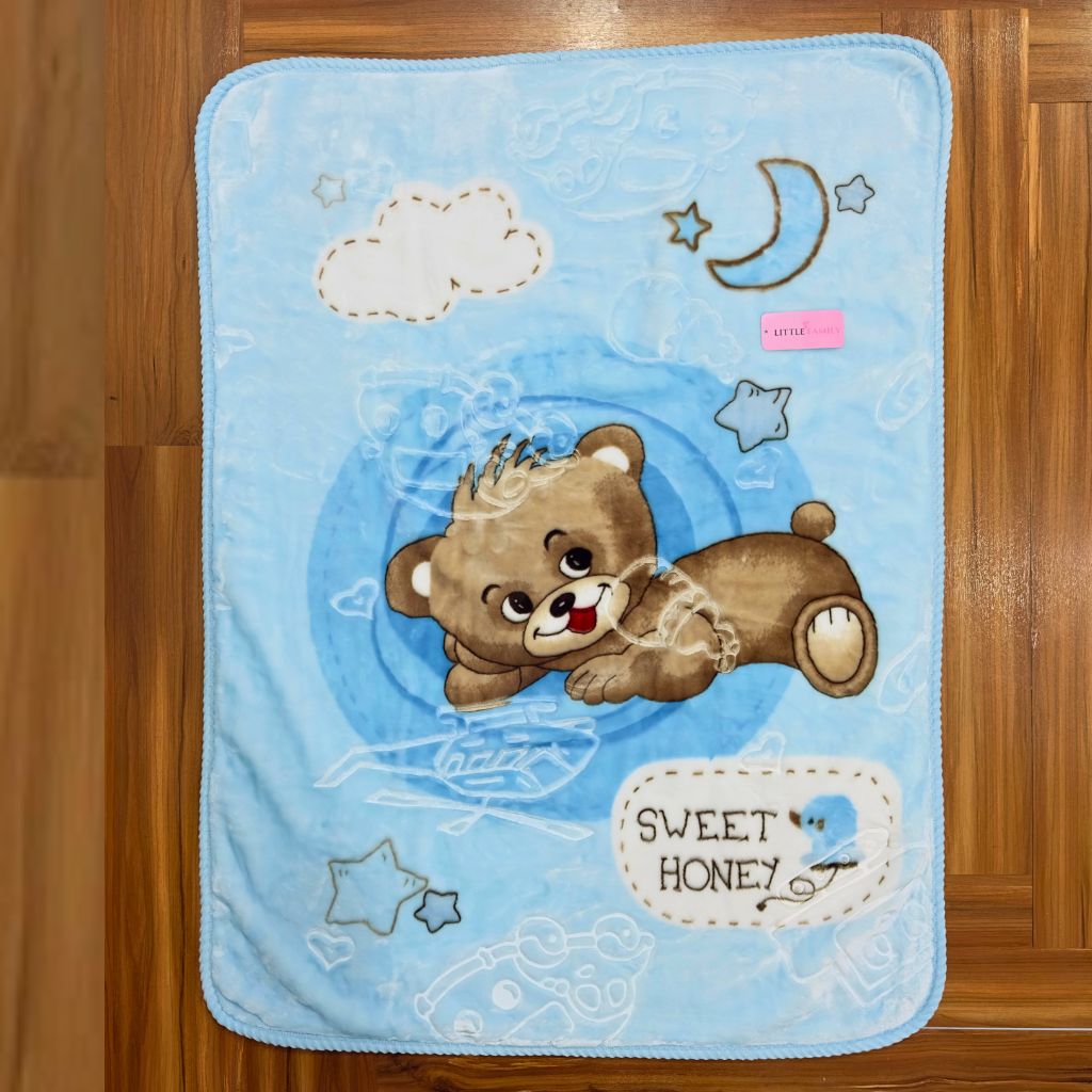 Premium Baby Blanket | "Honey Bear" Edition – Celestial Blue