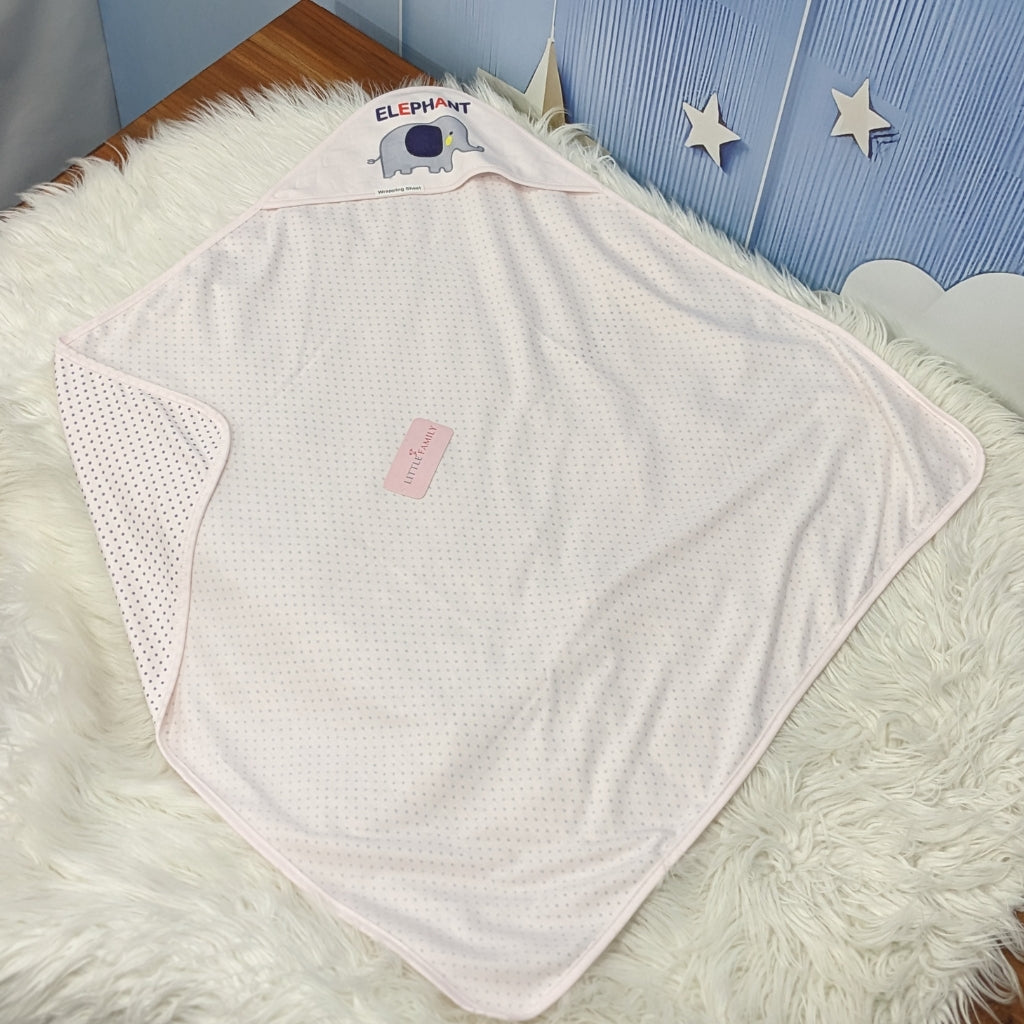 Premium Baby Hooded Wrapping Sheet | "Elephant" Theme