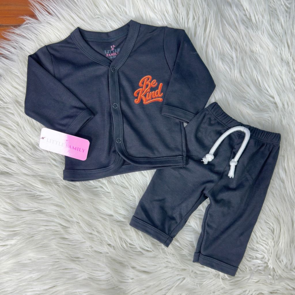 Premium 2-Piece Baby Night Suit | "Be Kind" Print - Black