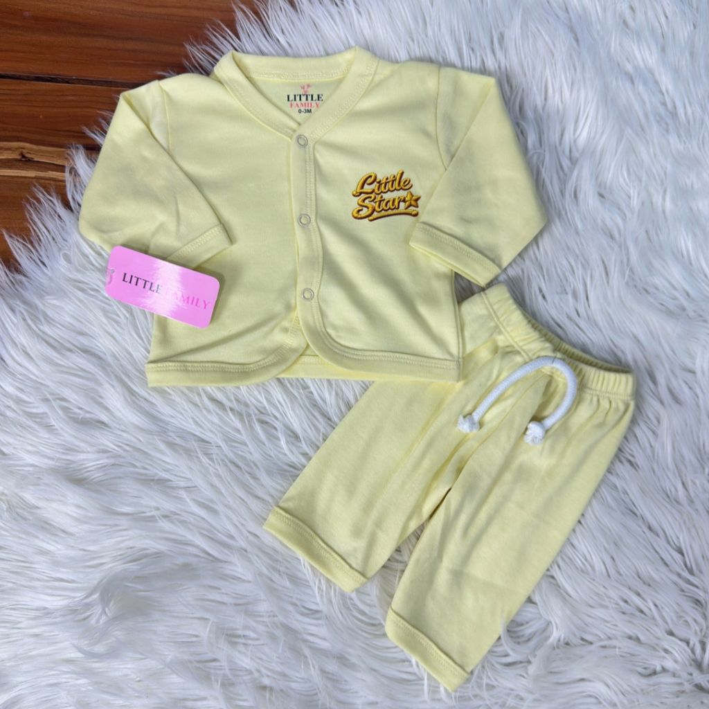 Premium 2-Piece Baby Night Suit | "Little Star" Print - Yellow