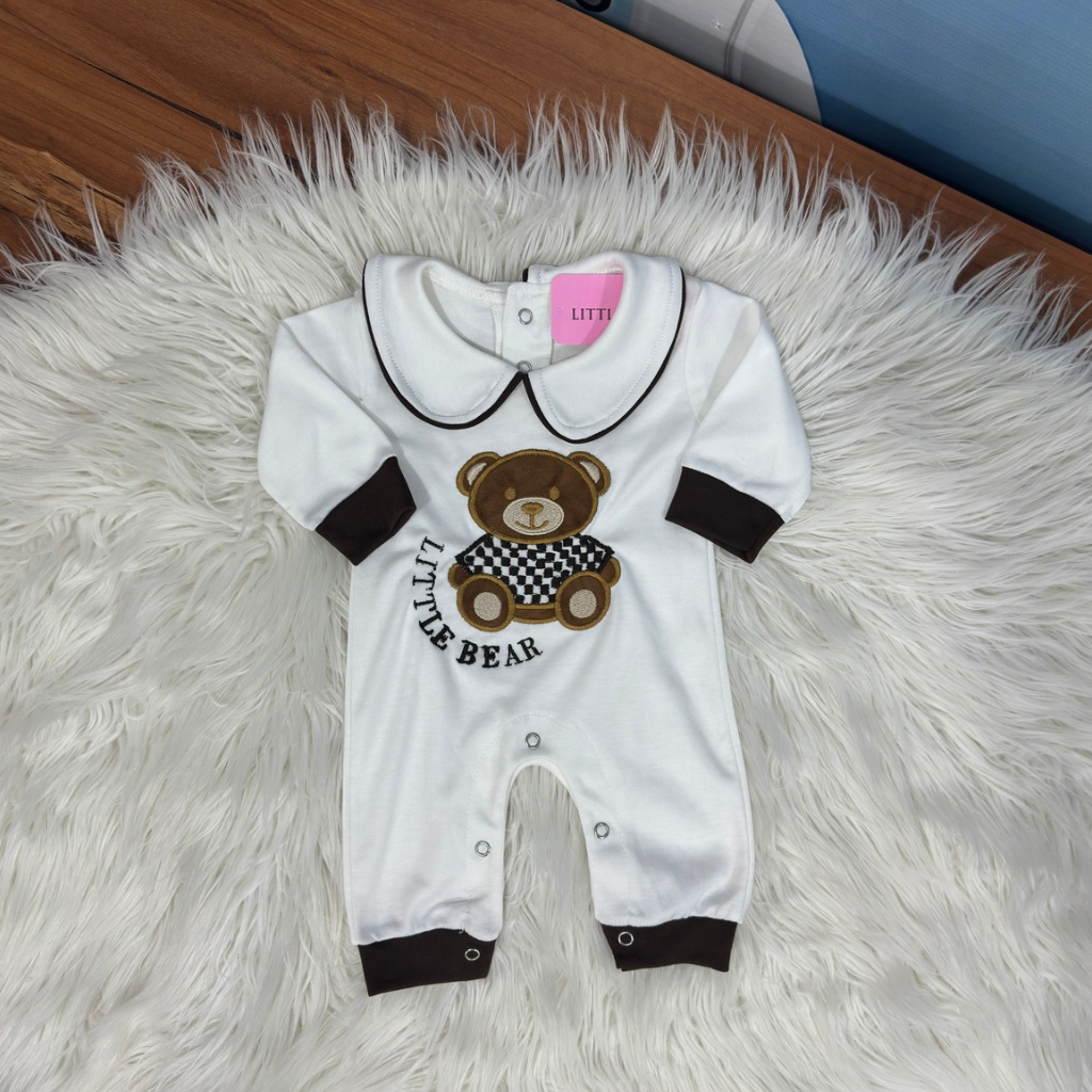 Premium Baby Romper - Baby Bear Theme | Brown