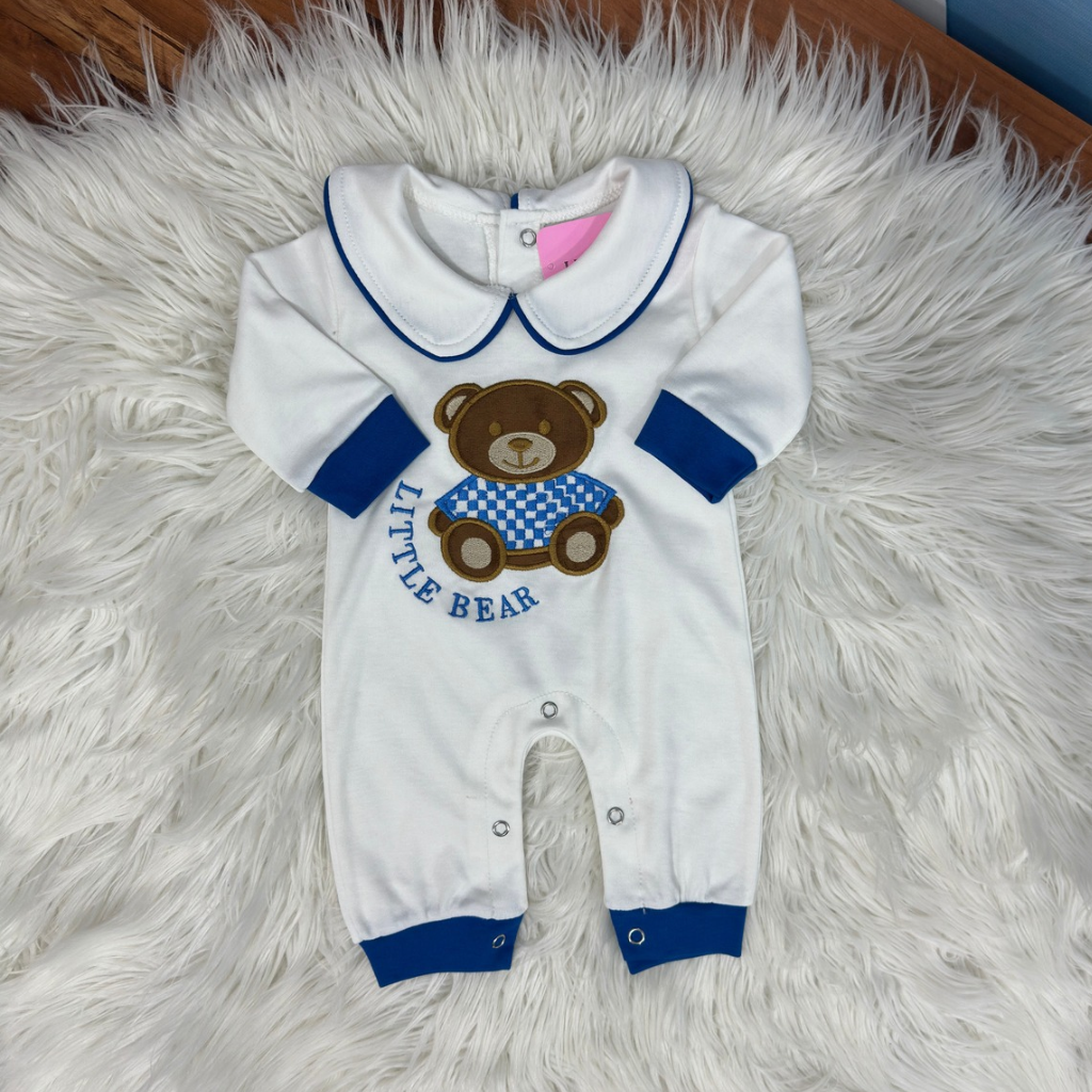 Premium Baby Romper - Baby Bear Theme | Blue