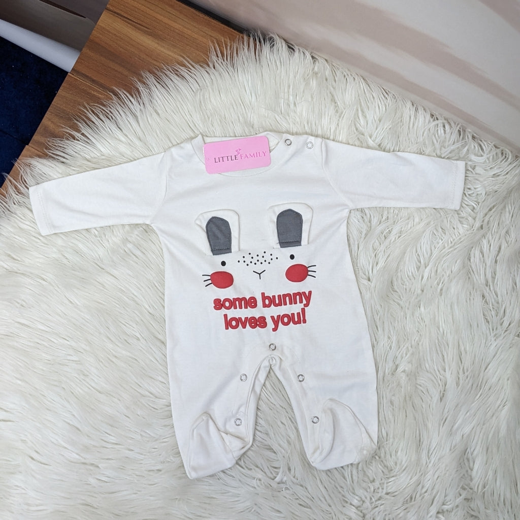 Premium Bunny Theme Baby Romper | White