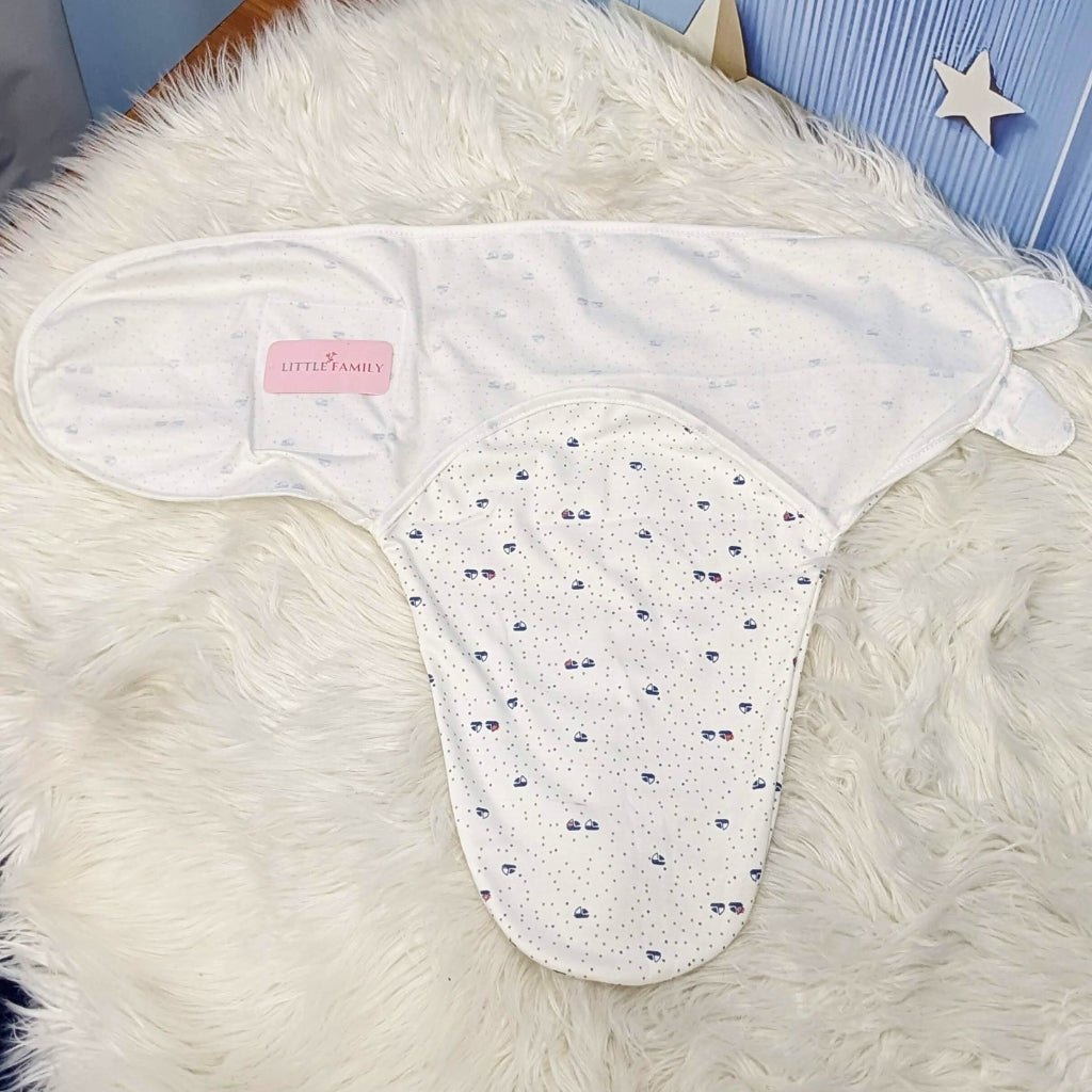 Ship Theme Baby Swaddle – White