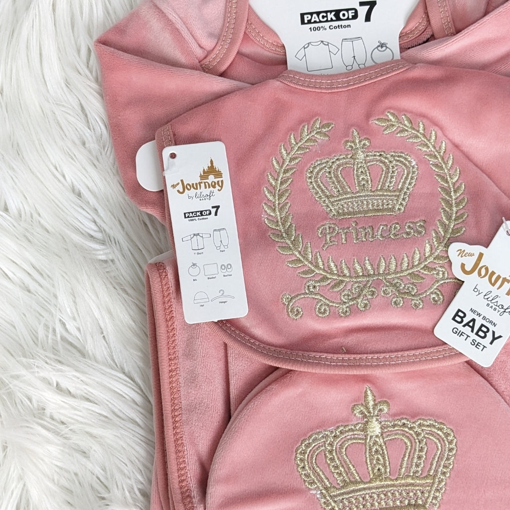 Newborn 7-Piece Princess Winter Starter Set – Blush Pink