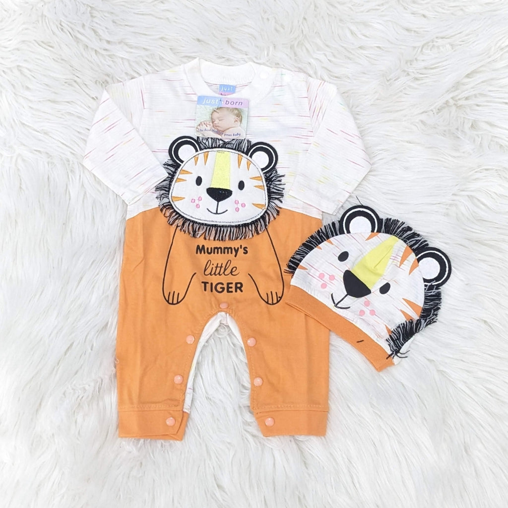 N-725 Panda & Lion Baby Romper Set
