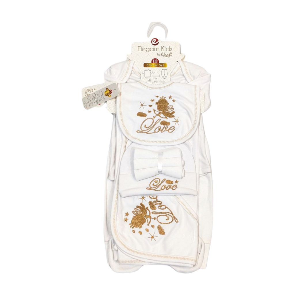 11-Piece Premium Newborn Starter Set – “LOVE” Embroidered Collection