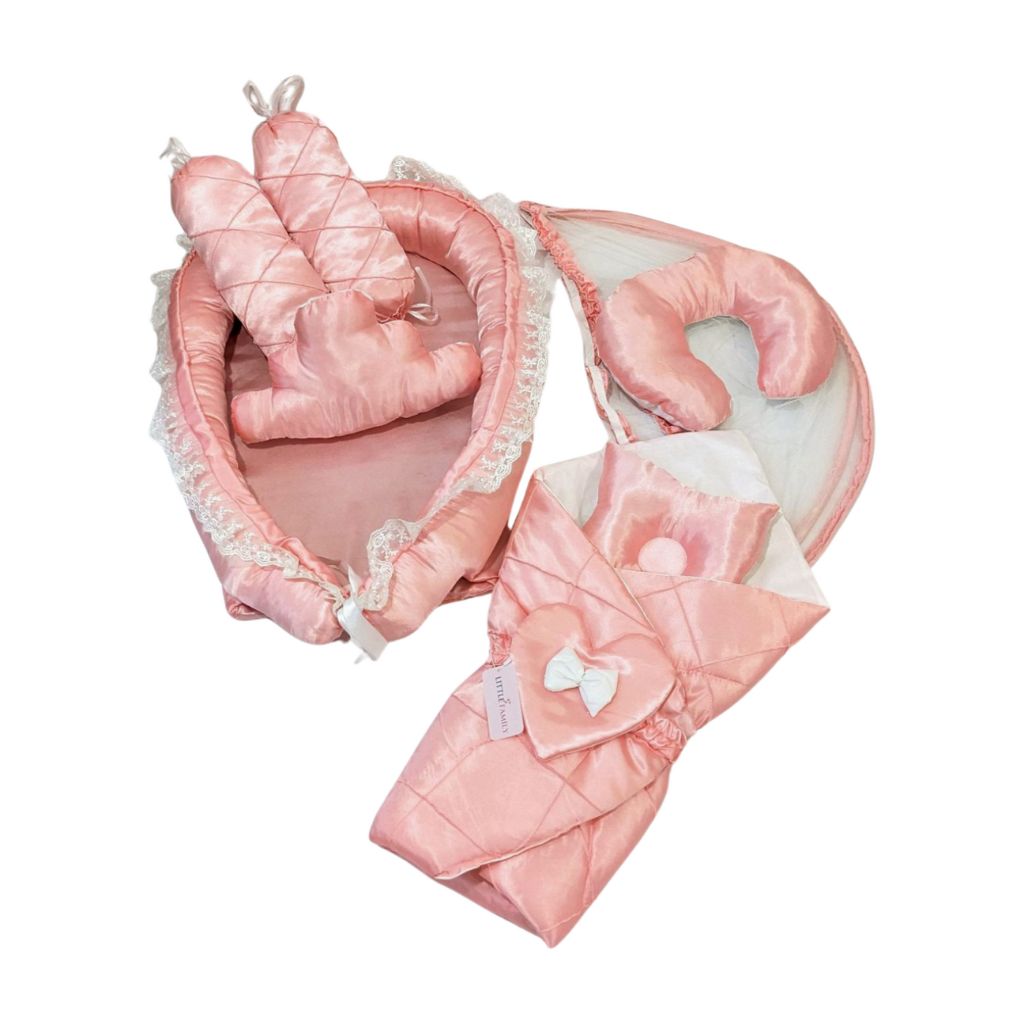 Premium Silk Baby Bedding Set - 9 Pieces