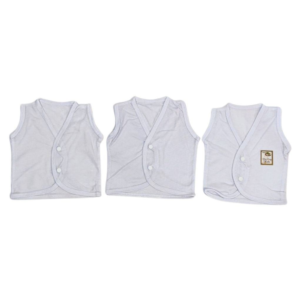 Pack of 3 Pure White Baby Vests