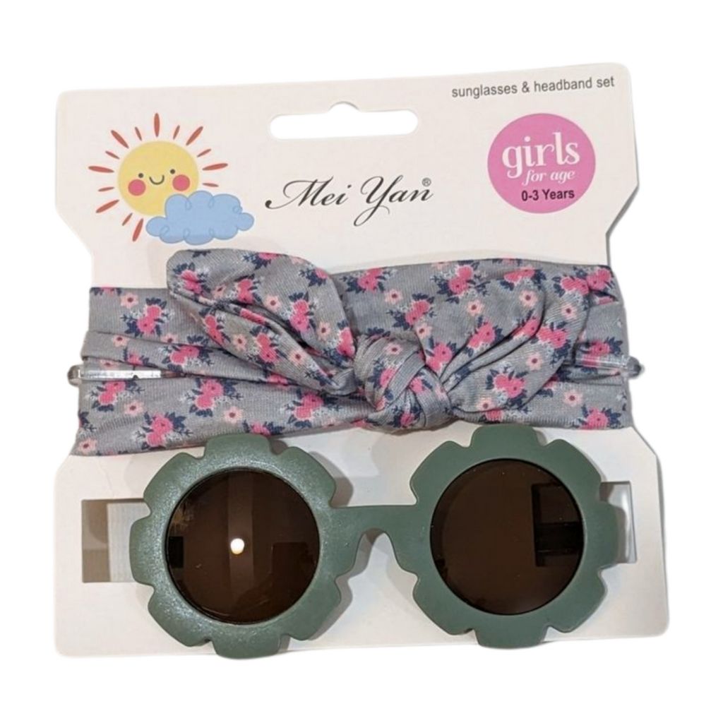 Sunshine Smiles Baby Set – UV-Protective Sunglasses & Headband