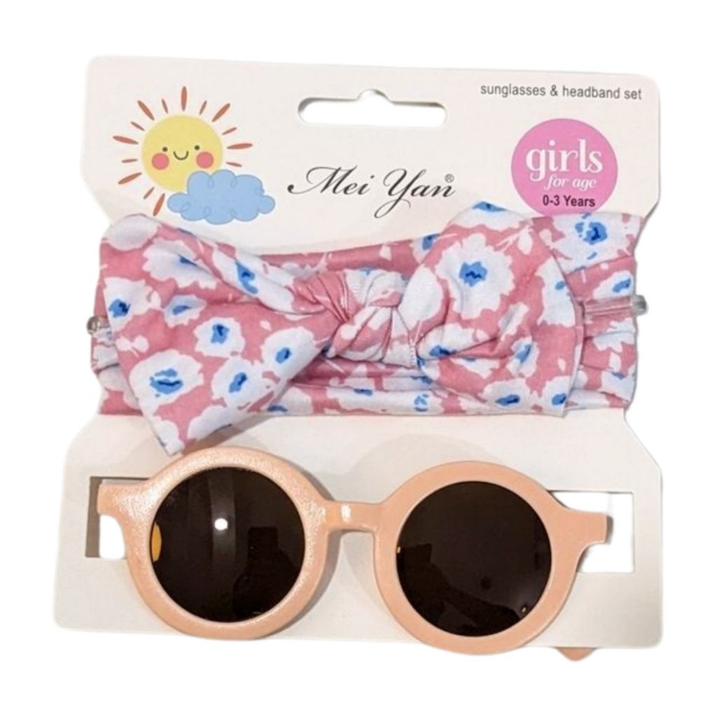 Sunshine Smiles Baby Set – UV-Protective Sunglasses & Headband