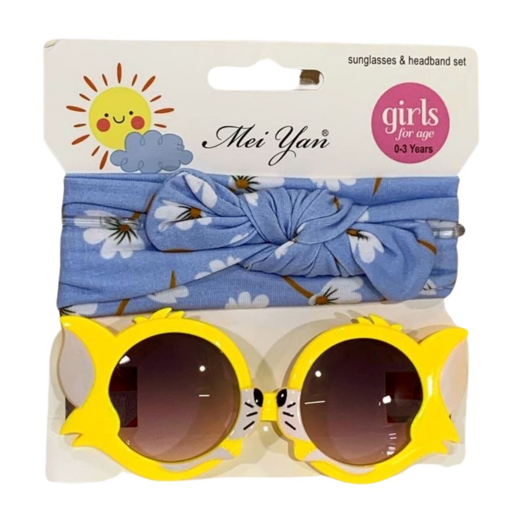 Sunshine Smiles Baby Set – UV-Protective Sunglasses & Headband