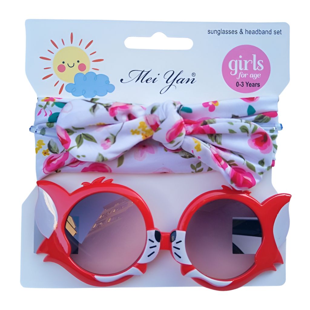Sunshine Smiles Baby Set – UV-Protective Sunglasses & Headband