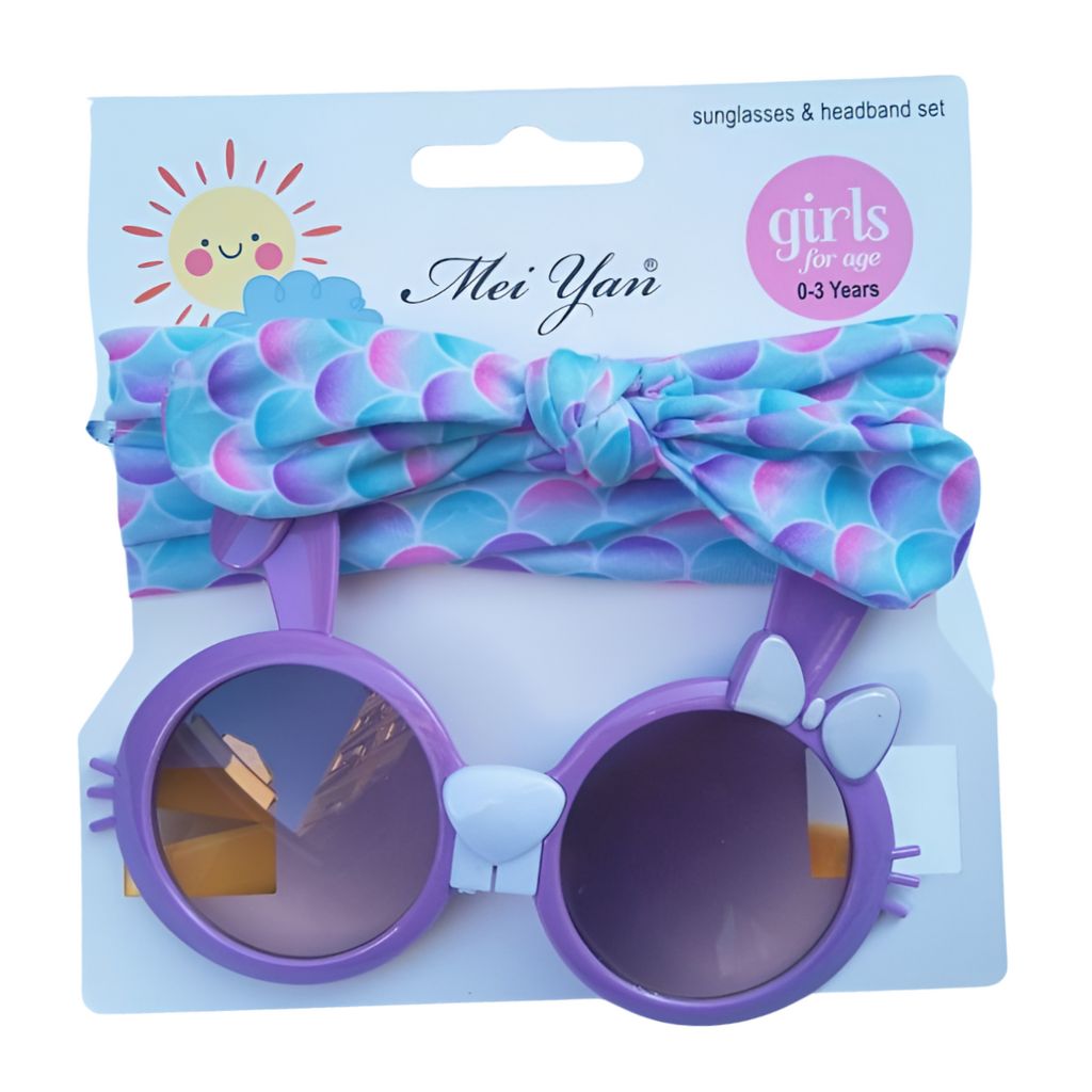 Sunshine Smiles Baby Set – UV-Protective Sunglasses & Headband