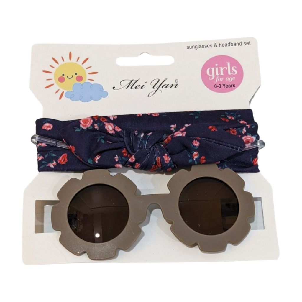 Sunshine Smiles Baby Set – UV-Protective Sunglasses & Headband