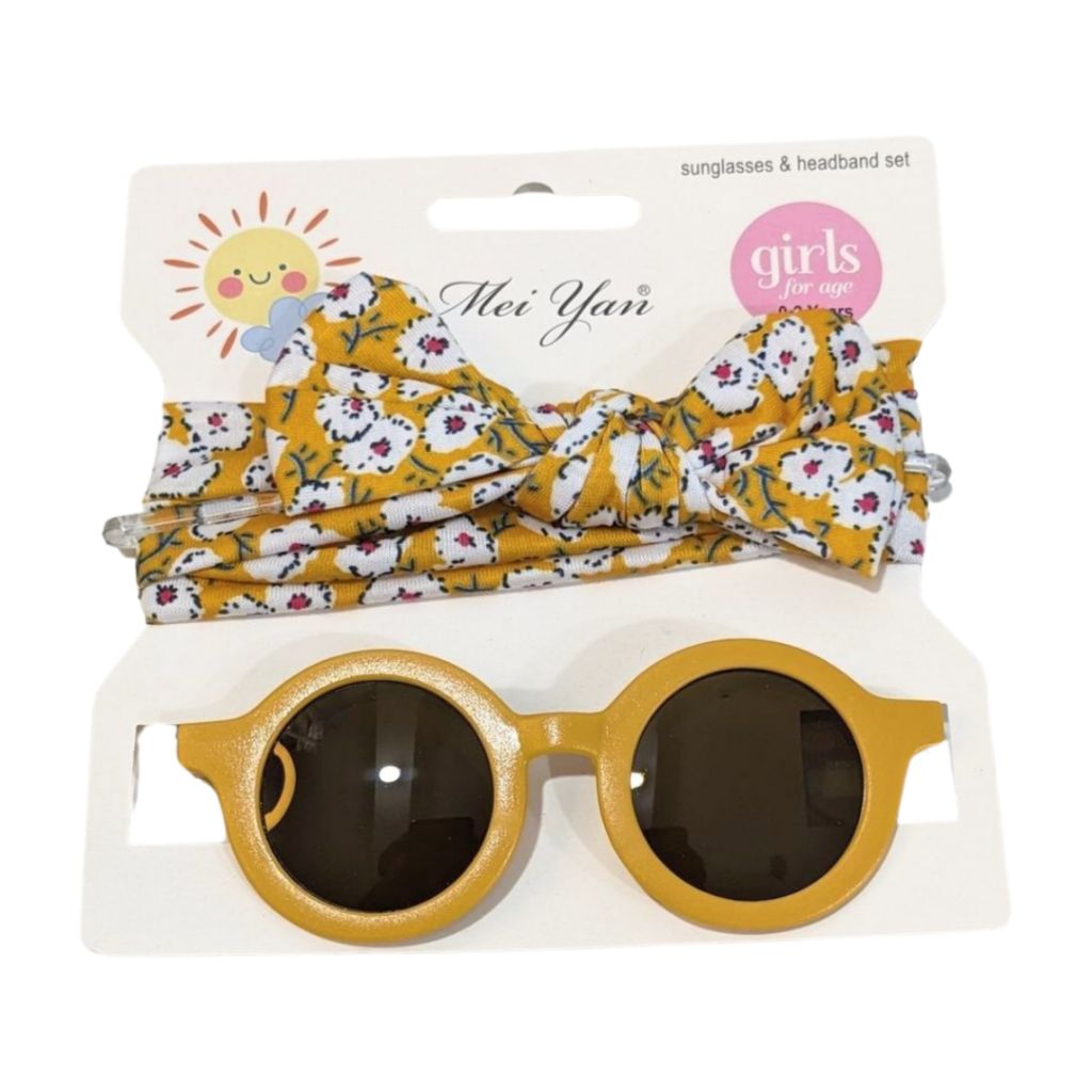Sunshine Smiles Baby Set – UV-Protective Sunglasses & Headband