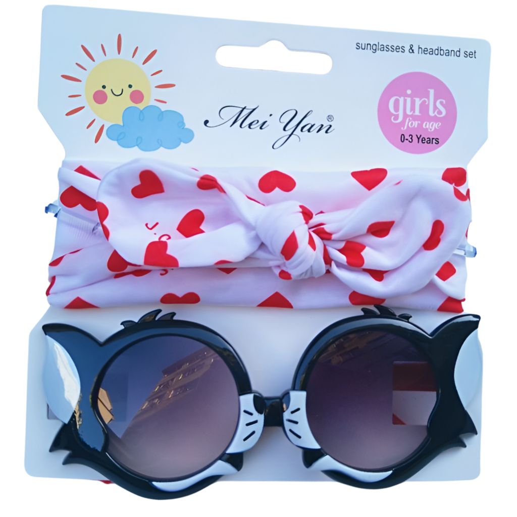 Sunshine Smiles Baby Set – UV-Protective Sunglasses & Headband