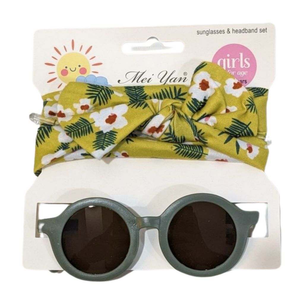 Sunshine Smiles Baby Set – UV-Protective Sunglasses & Headband