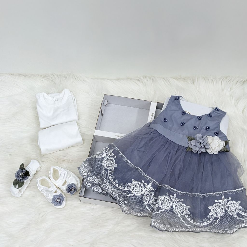 MG-1530 Baby Frock Gift Set – Elegant White