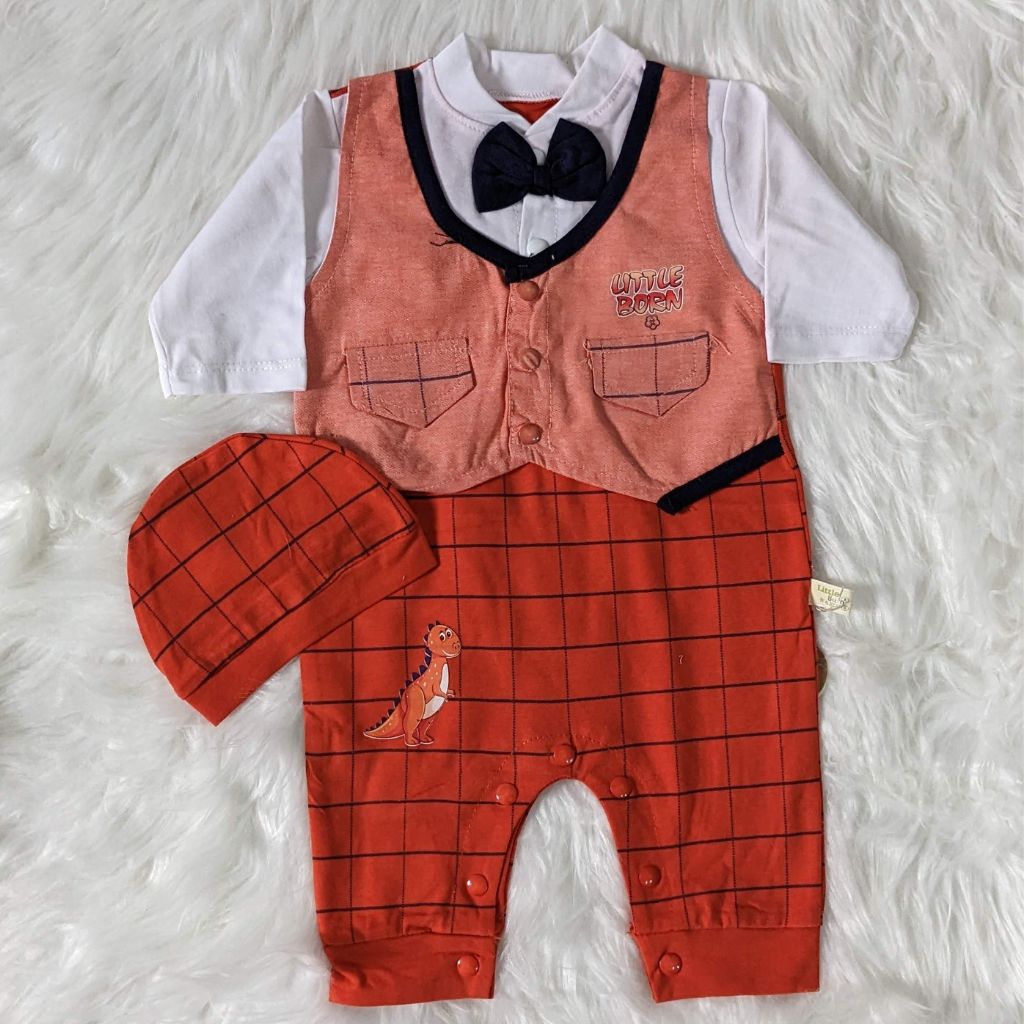 3-Piece Dino Romper Set for Baby Boys