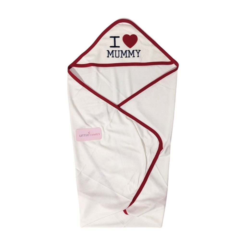 I ❤️ Mummy Hooded Wrapping Sheet