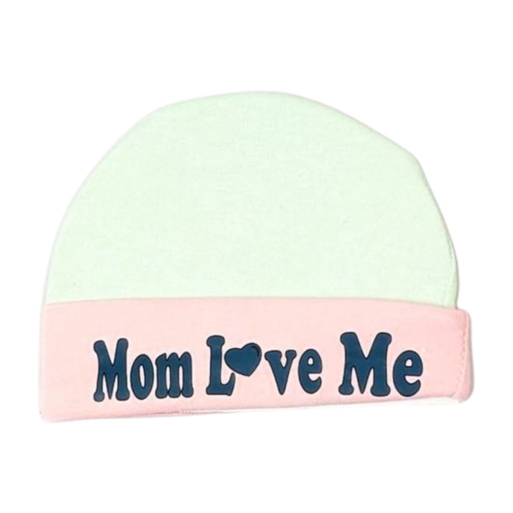 “Mom L♥ve Me” Embroidered Baby Cap