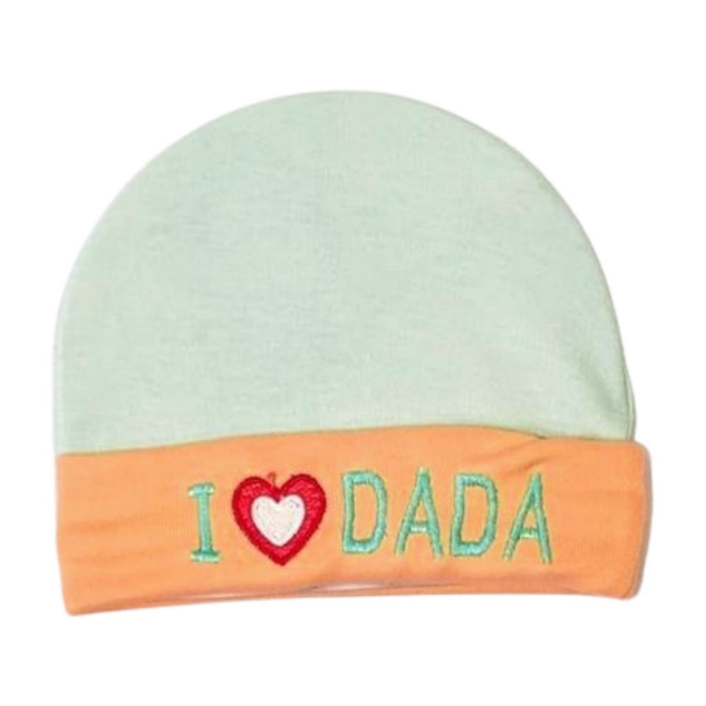 “I ♥ Dada” Embroidered Baby Cap