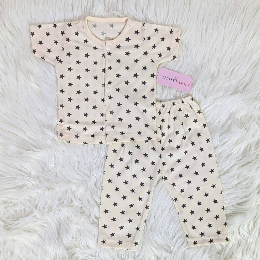 Baby Summer Night Suit - Yellow Twinkle Star
