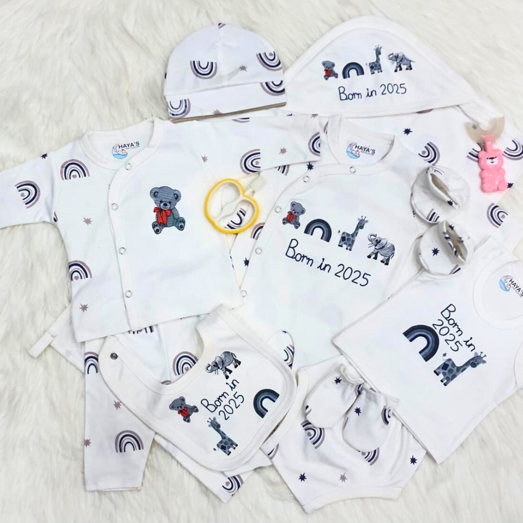 Born in 2025 Newborn Starter Set - Navy Blue