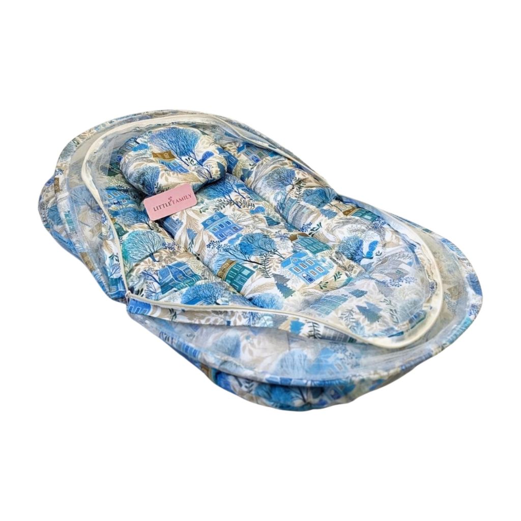 SnowTree Cotton Baby Bed with Mosquito Net – Large Size