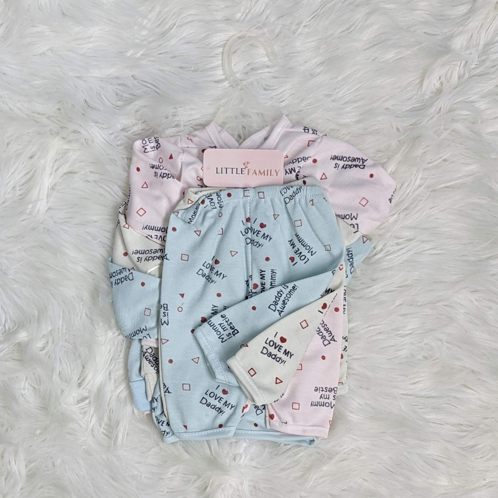 “Love My Parents” Newborn Outfit Set – 3-Piece Pack