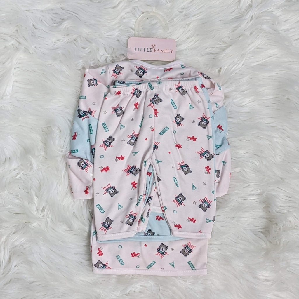 Bear Print Newborn Outfit Set – 3-Piece Pack