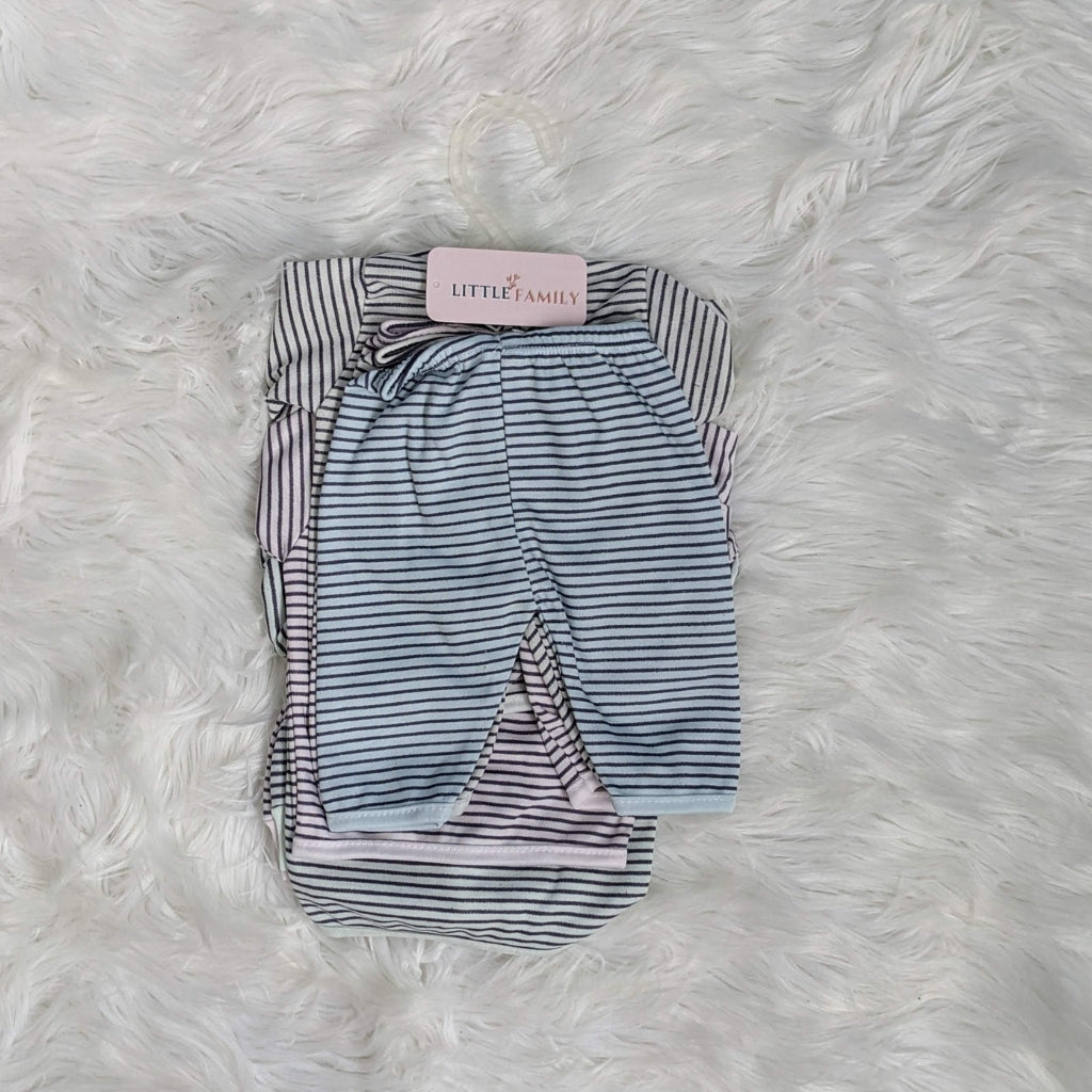 “Classic Stripes” Newborn Outfit Set – 3-Piece Pack