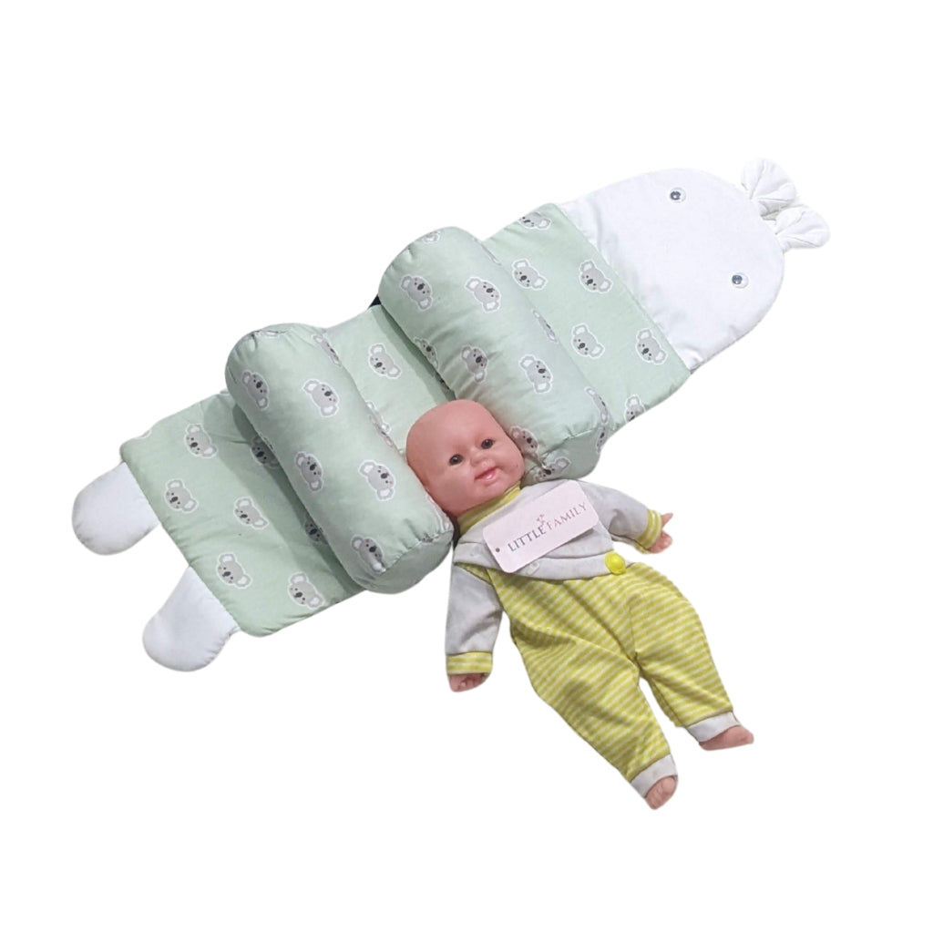 Mint Green Bear Baby Head Shaping Pillow – Ergonomic Support
