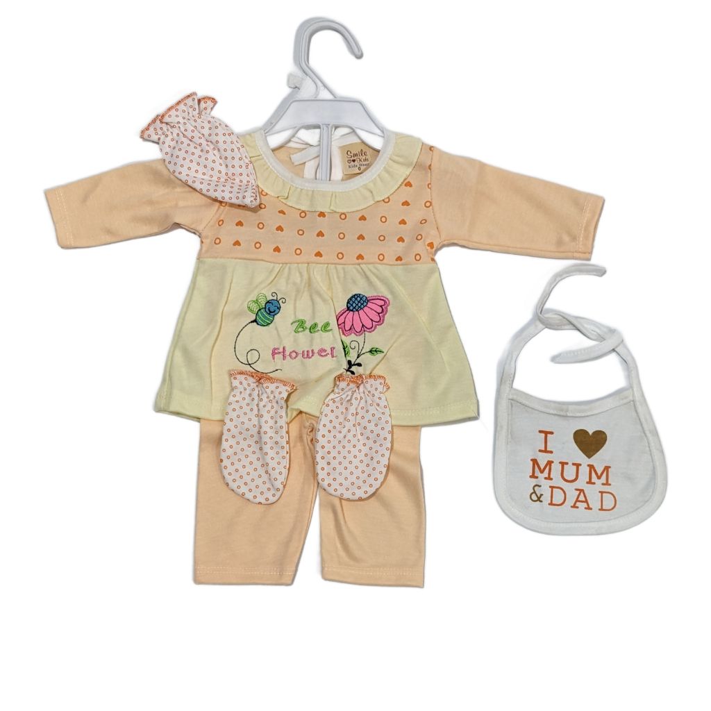 5-Piece Baby Frock Set – Complete Outfit