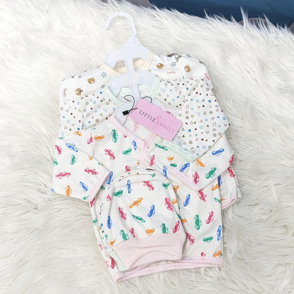 Newborn 3-Piece Cotton Outfit Set – Soft & Breathable
