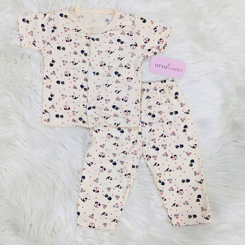 Baby Summer Night Suit - Arctic Bubbles Yellow