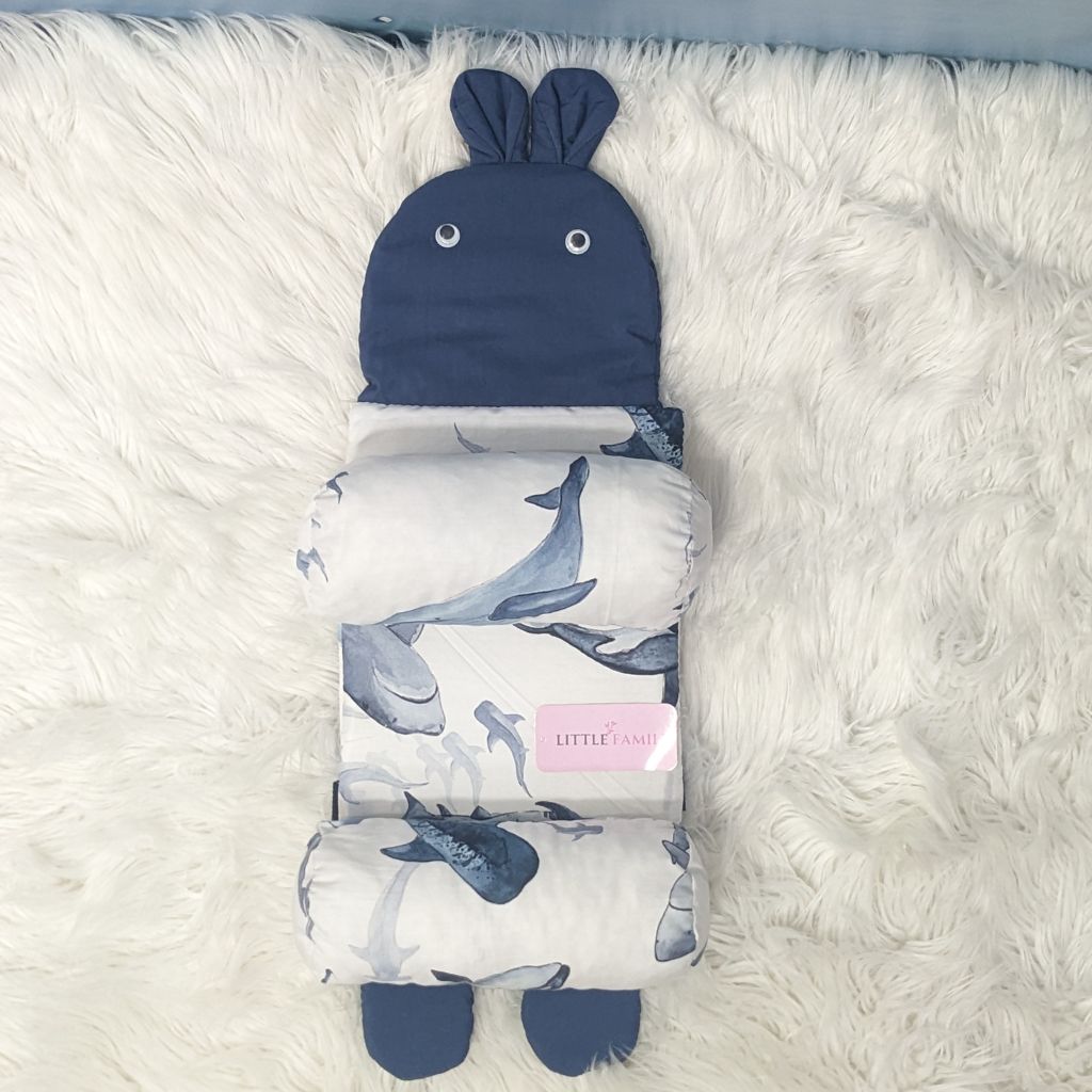 Blue Grey Dolphin Baby Head Shaping Pillow – Ergonomic Support