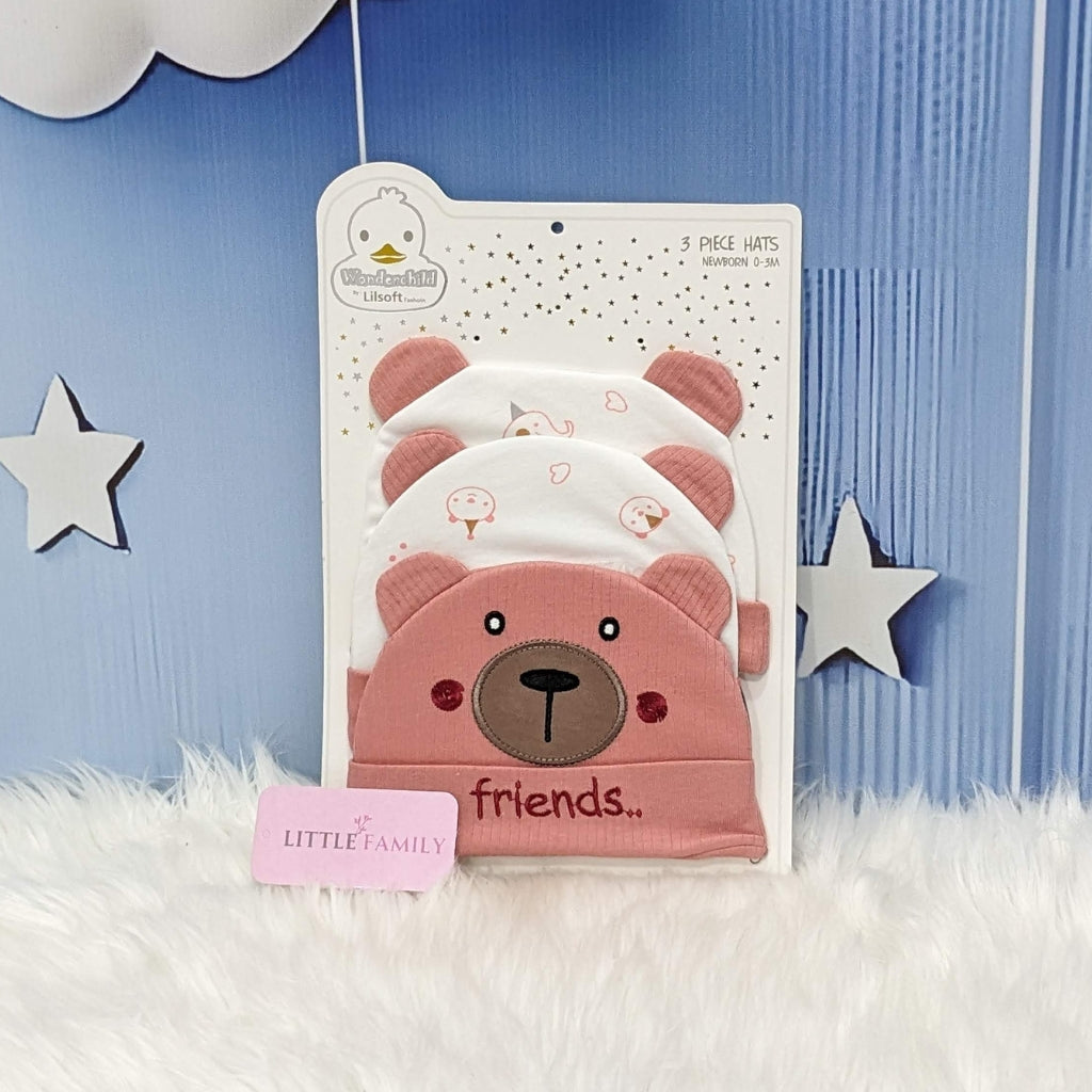 Newborn Baby Cotton Caps – Pack of 3 | Friends