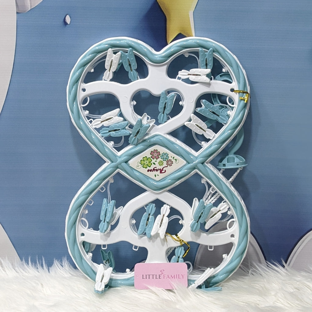 Baby Clothes Drying Hanger with Clips (Heart)